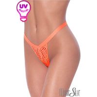 mesh thong with a thick elastic waistband