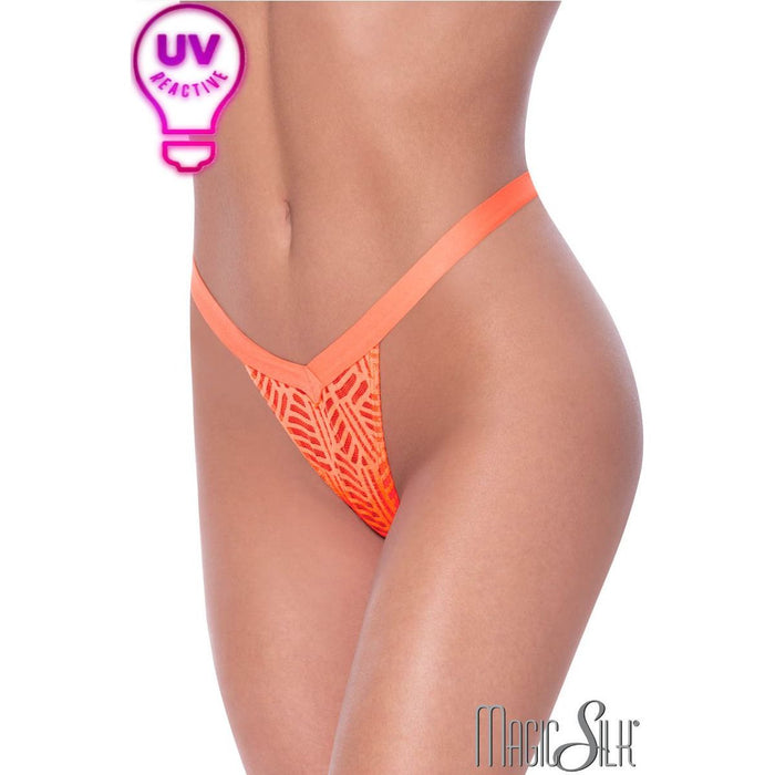 mesh thong with a thick elastic waistband