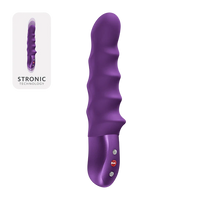 Purple vibrator with 'STRONIC' branding on a white background