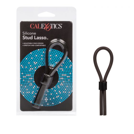 blsack silicone lasso cock ring next to cal exotics package