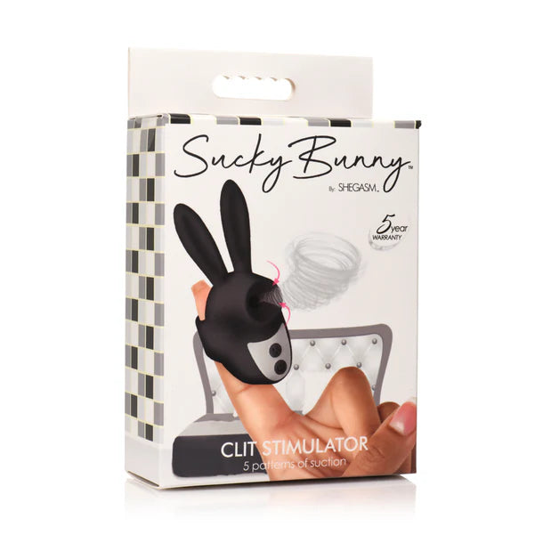 black bunny finger clitoral stimulation vibrator on box cover