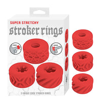 NassToys Super Stretchy Stroker Rings featuring three soft, flexible textured rings that can be used as cock rings or open-ended strokers