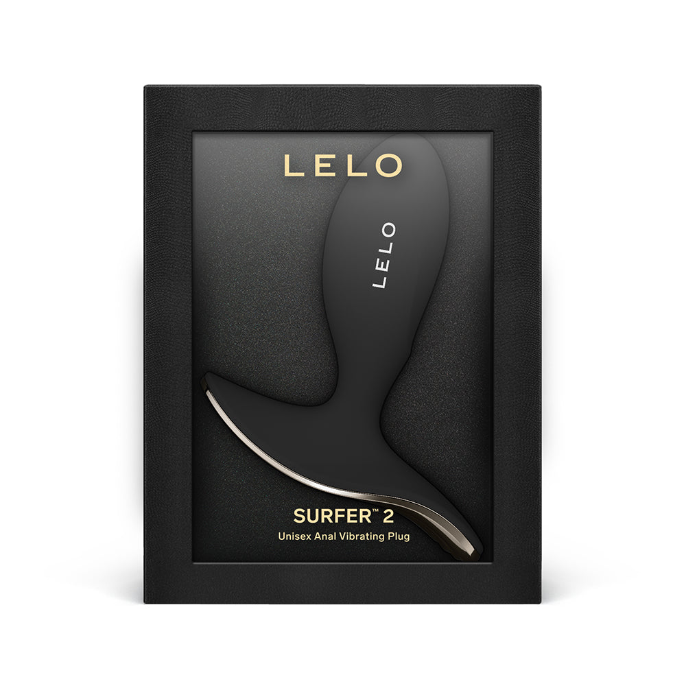 LELO Surfer 2 unisex anal vibrating plug packaging on a white background