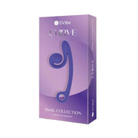 svibe snail curve duo vibrator on box packaging in purple