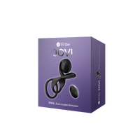 cock ring with extender and snail clitoral stimulator on box packaging