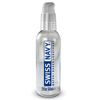 Swiss Navy lubricant bottle on a white background
