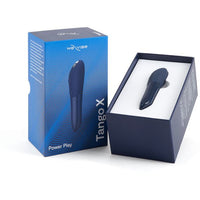 blue sleek vibrator with wider head in box