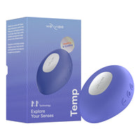 Purple weVibe Temp product with packaging on a white background
