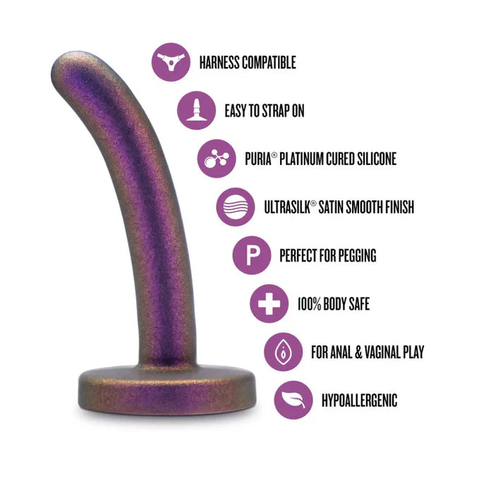 purple pegging didlo with specs chart 