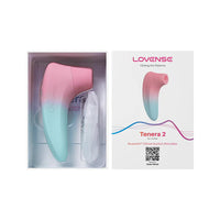 pink & blue ombre hand held clitoral air pulse vibrator with white box