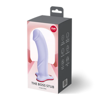 Product packaging for 'The Boss Stub' with visible branding on a white background