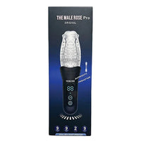 The Male Rose Pro Original oral sex massager in its retail packaging, featuring a black and blue box with a graphic of the device.