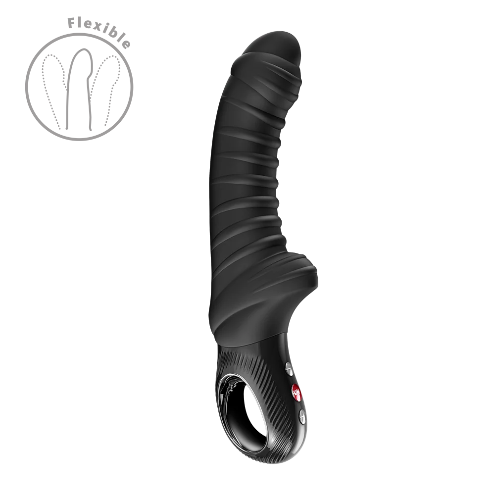 black vibrator with finger ring