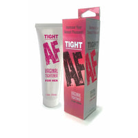 Vaginal tighten product with tube and packaging on a white background