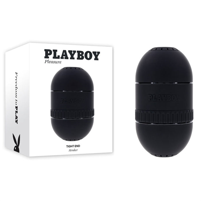 black hard case masturbator beside display box