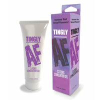 Tingly clitoris stimulation gel with packaging on a white background