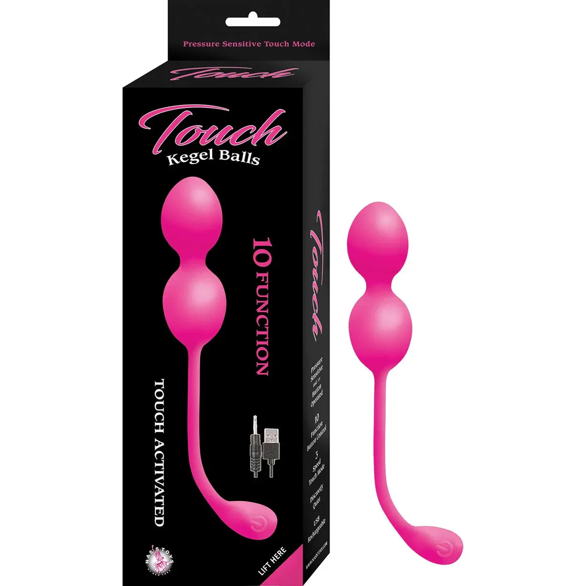 Pink Kegel Balls with packaging on a white background