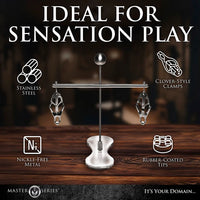 Product display with text 'Ideal for Sensation Play' on a wooden surface.