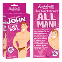 cartoon male doll in tiger shorts on box packaging