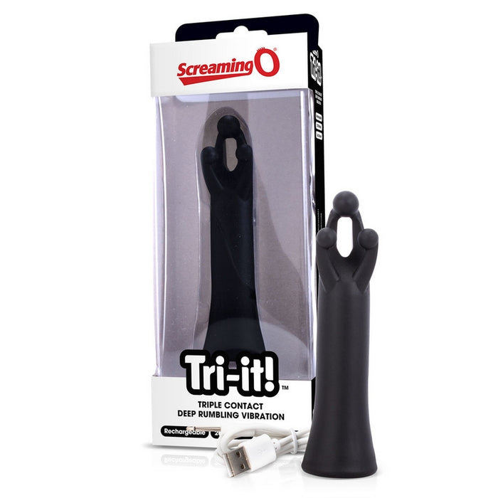 black 6" silicone rechargeable vibrator