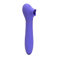 Purple handheld massager on a white background
