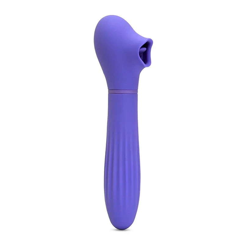 Purple handheld massager on a white background