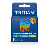 Trojan Discovery Pack condoms box variety pack close-up