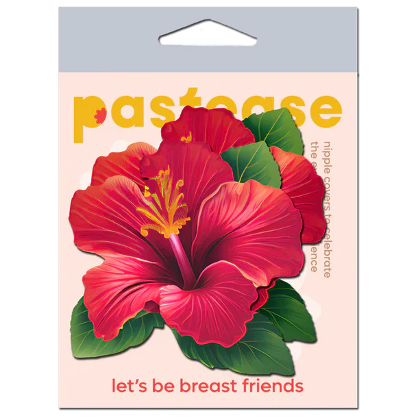 red hibiscus flower pasties in package