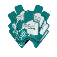 Multiple packages of sliquid tsunami natural intimate lubricant on a white background