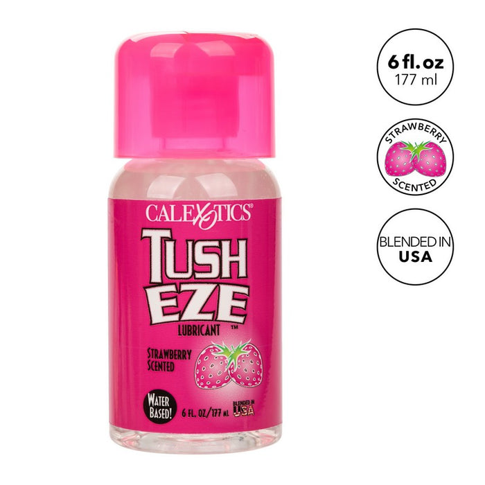 pink & clear bottle of strawberry scented anal lubricant