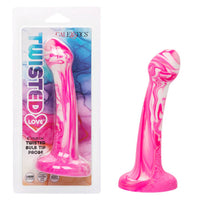 Pink and white marbled bulb tip probe with packaging labeled 'Calexotics Twisted Love'.