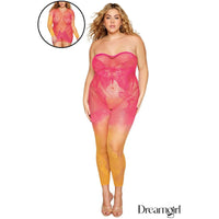 pink & yellow mesh bodystocking