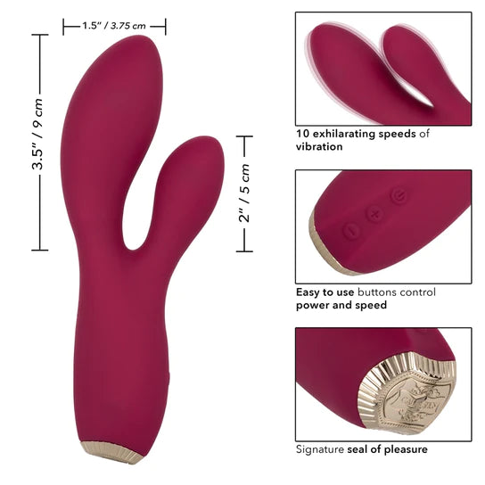 burgundy vibrator size and feature chart