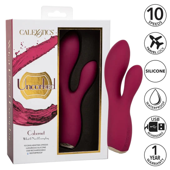 burgundy g spot tip vibrator with clit stim