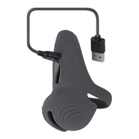 grey cock ring with charger on white background