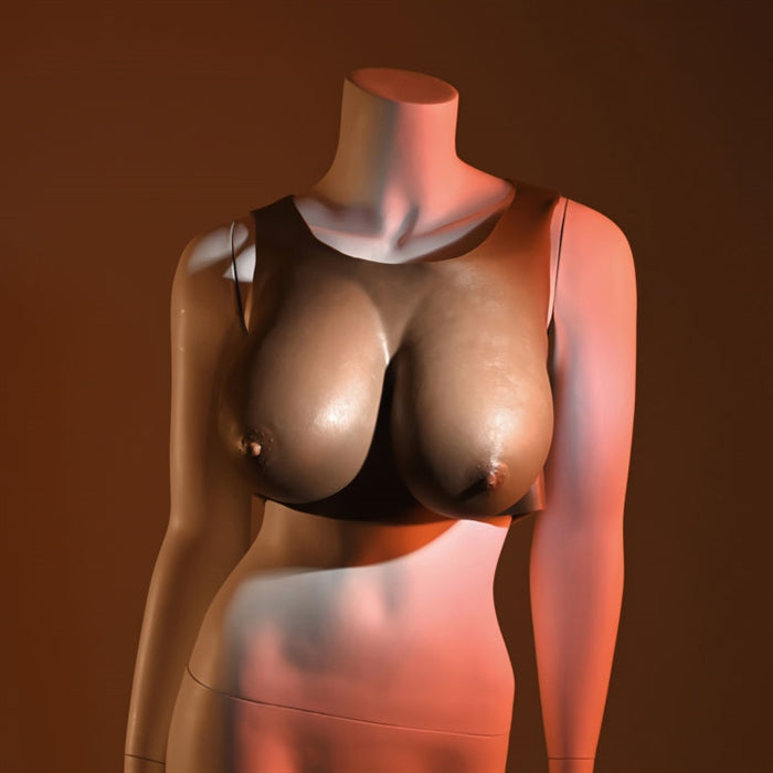 realistic wearable fake breasts with back 