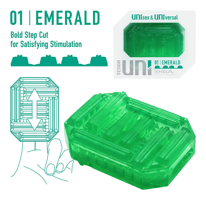 green ridged square finger massager with diagram and packaging