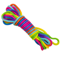 bright rainbow color bondage rope