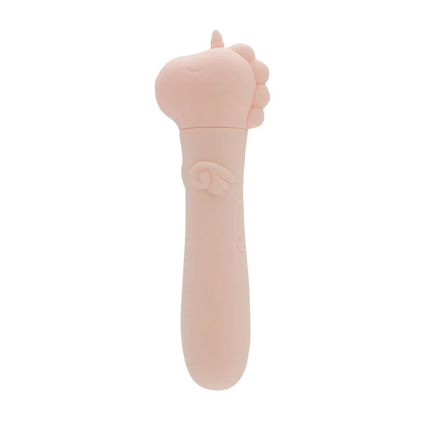 peach vibrating bullet with unicorn head, and bumpy main 