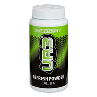 green and black bottle of ur3 refresh powder 