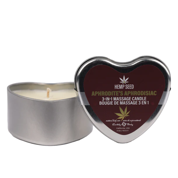 Hemp Seed 3 in 1 Massage Candle Aphrodites Aphrodisiac 4oz by Earthly Body