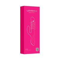 Pink packaging box for LOVENSE velvo beaded g-spot & clit rabbit vibrator product on a white background