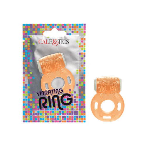 Vibrating ring with colorful packaging featuring the brand 'Calexotics'.
