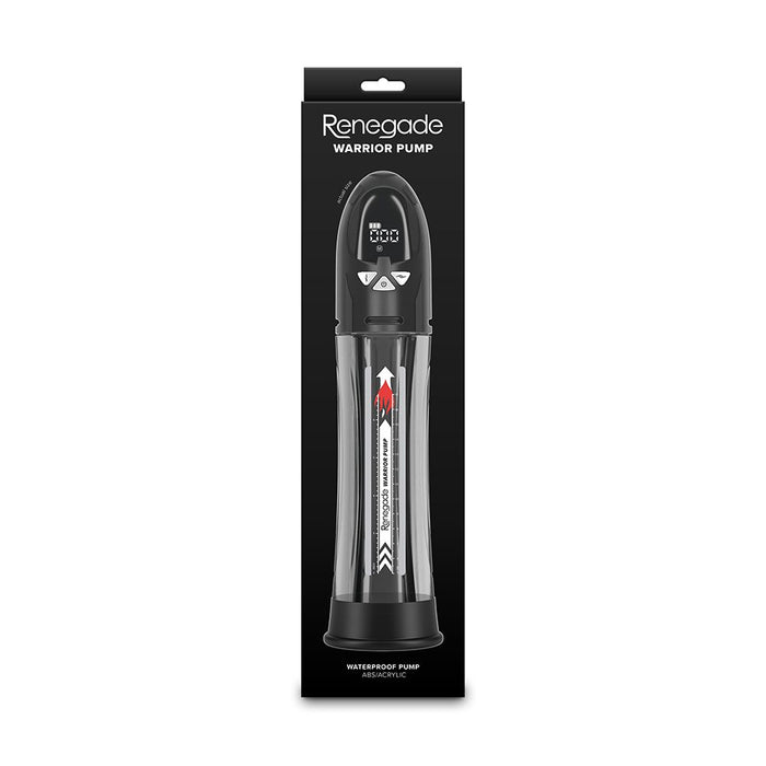 black and clear digital warrior penis pump 