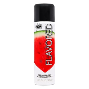 watermelon flavored lubricant in 3.6oz white bottle with black cap