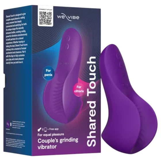 we vibe shared touch couples grinding vibrator beside packaging