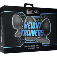 Box of Men's Weight Trainers weighted anal trainer kit on a white background