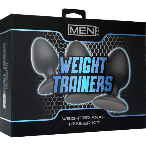 Box of Men's Weight Trainers weighted anal trainer kit on a white background
