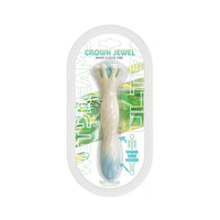 blue ombre vibrator with crown head on packaging 