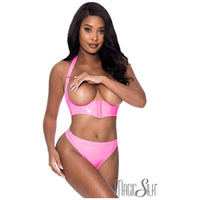 open bust top with crotchless panty